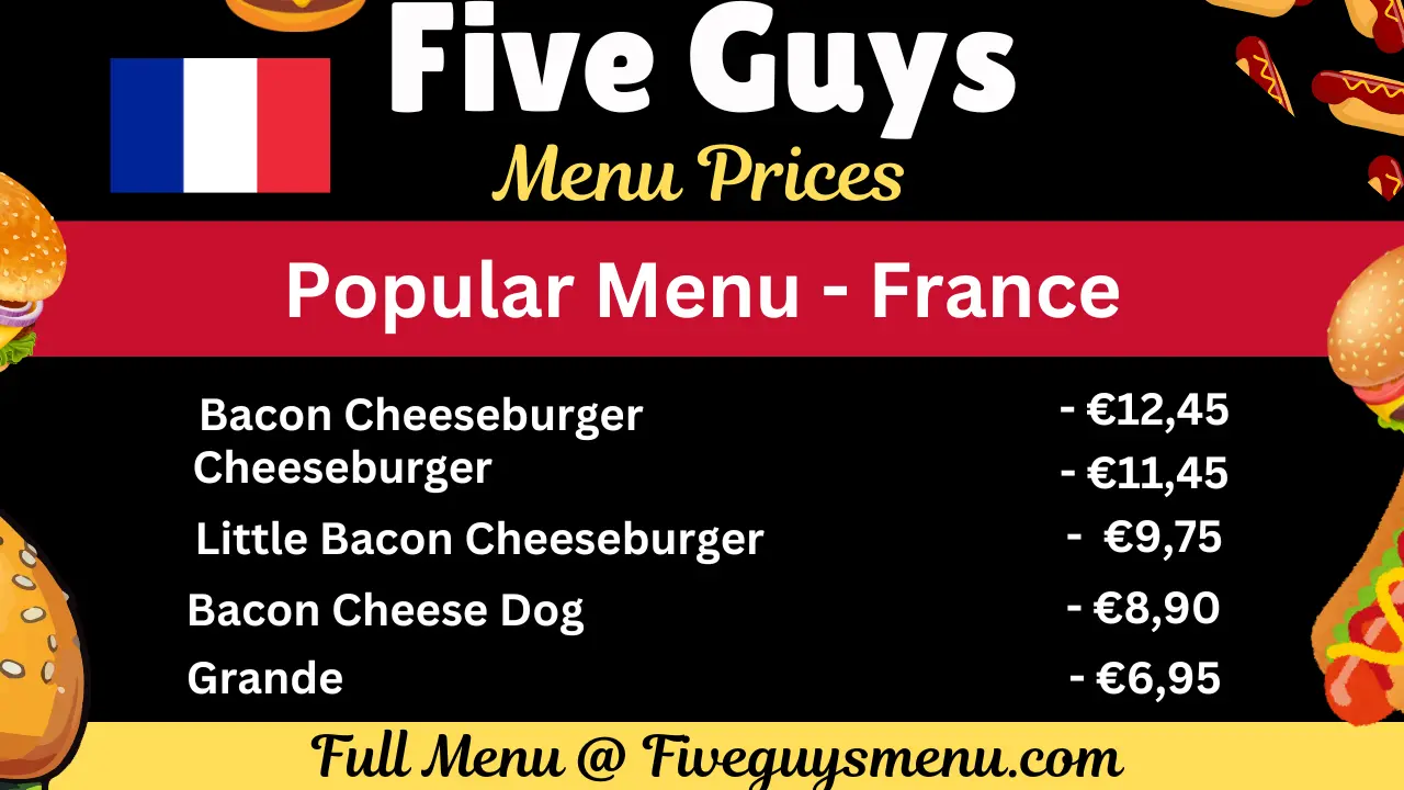 Five Guys Marseille France Menu With Prices