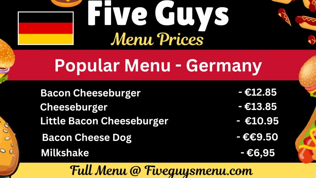 Five Guys Speisekarte With Preise (Germany)