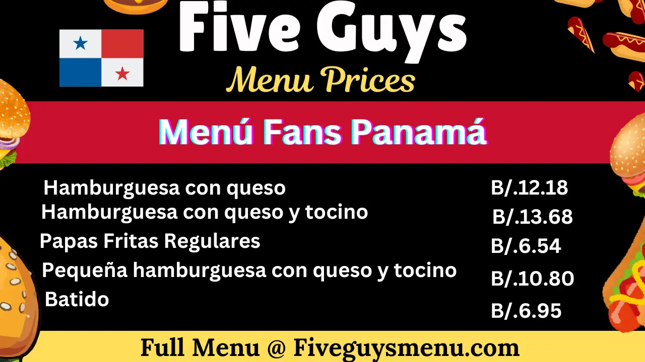 Precios del Menú Five Guys Panamá